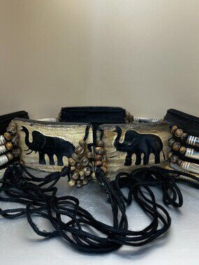 Vintage Handcarved Boho Safari Elephant Belt